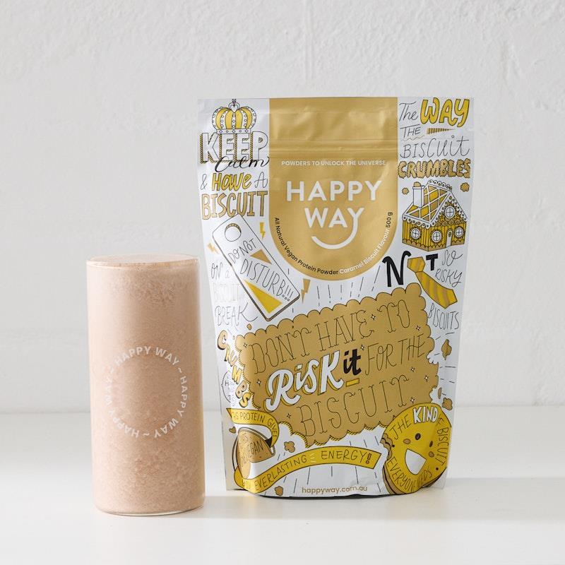 Happy Way Caramel Biscuit Vegan Protein Powder 500g