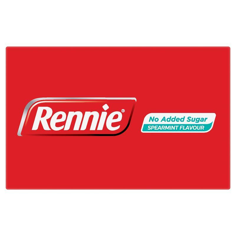Rennie No Added Sugar Indigestion and Heartburn Relief Spearmint 96 Chewable Tablets