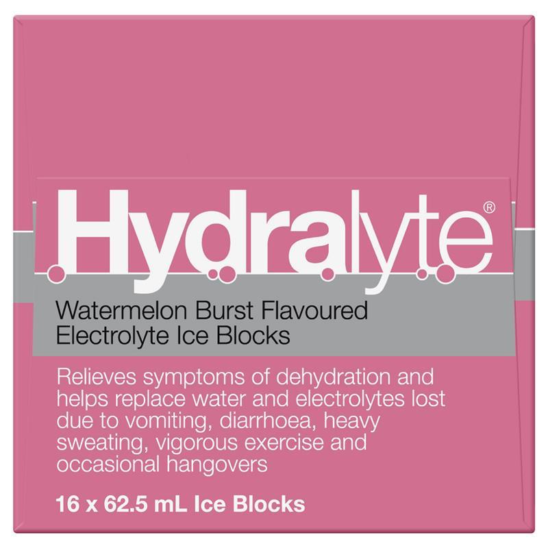 Hydralyte Electrolyte Ice Blocks Watermelon 16