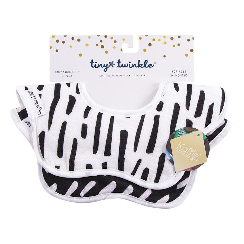 Tiny Twinkle Roundabout Bib Set of 2 Black & White