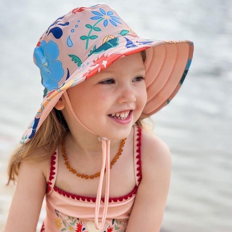 tyoub Kids Wide Brim Bucket Hat Phoenix Vanilla Medium