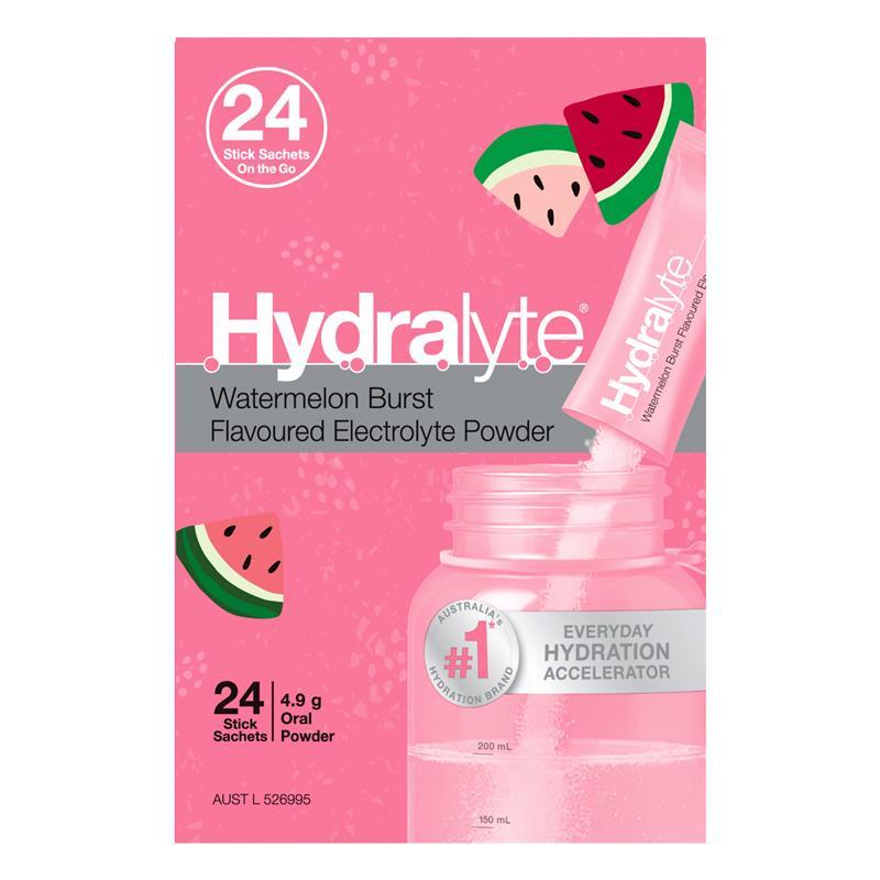 Hydralyte Electrolyte Watermelon Sachets Value Pack 4.9g x 24
