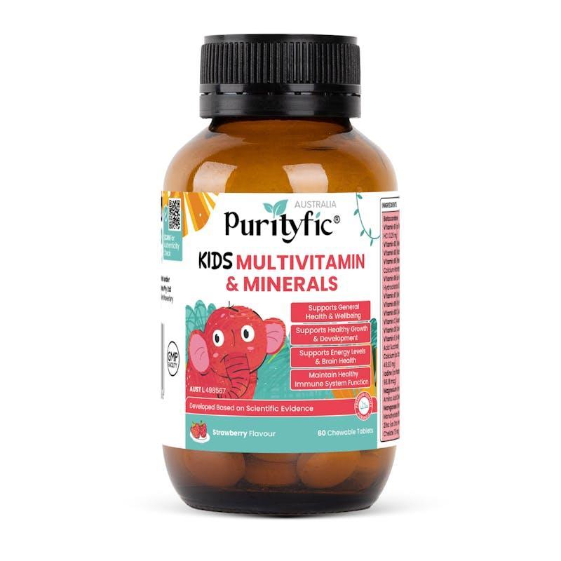 PURITYFIC Kids Multivitamin & Minerals (60 Chewable Tablets) 1Unit