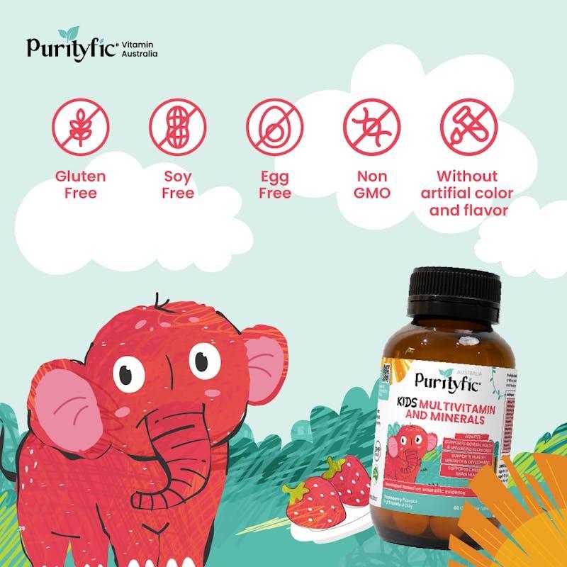 PURITYFIC Kids Multivitamin & Minerals (60 Chewable Tablets) 1Unit