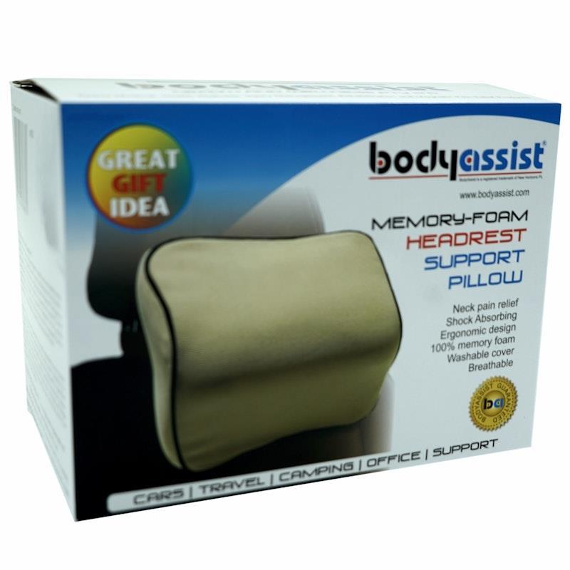 BodyAssist Memory-Foam Headrest Support Pillow & Regular Hot/Cold Gel Pack One Size