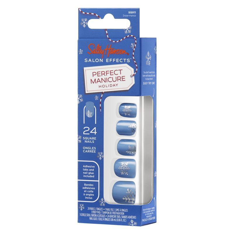 Sally Hansen Salon Effects Perfect Manicure 24 Press On Nails Once Upon A Holiday Collection Snow-Mance