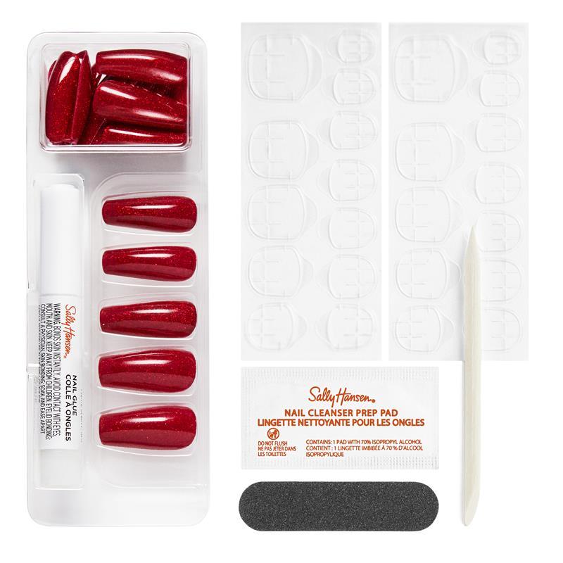 Sally Hansen Salon Effects Perfect Manicure 24 Press On Nails Once Upon A Holiday Collection You Sleigh Me