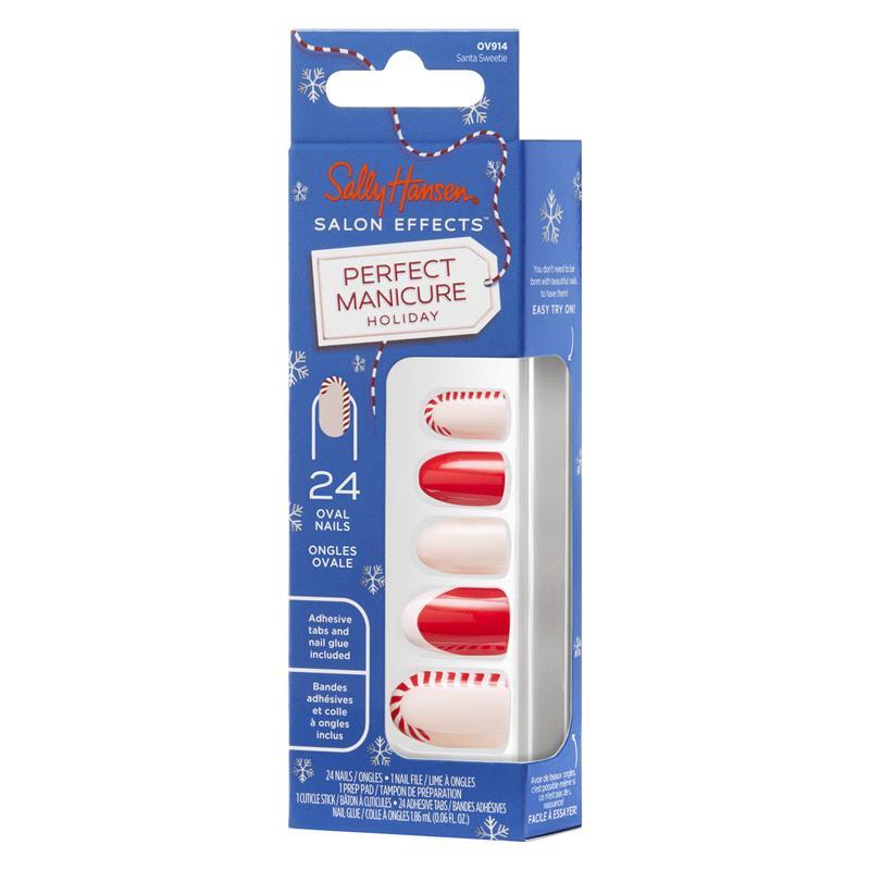 Sally Hansen Salon Effects Perfect Manicure 24 Press On Nails Once Upon A Holiday Collection Santa Sweetie