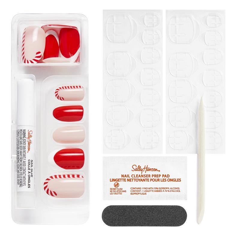 Sally Hansen Salon Effects Perfect Manicure 24 Press On Nails Once Upon A Holiday Collection Santa Sweetie
