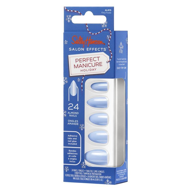 Sally Hansen Salon Effects Perfect Manicure 24 Press On Nails Once Upon A Holiday Collection Flirty Frostie