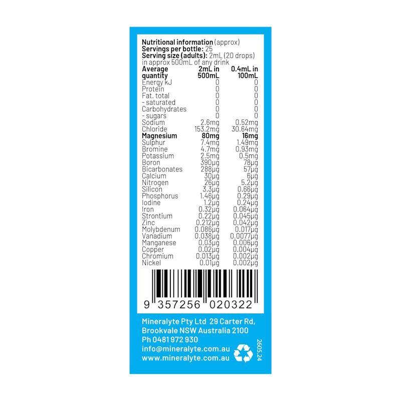 Mineralyte Hydrate+ Rapid Hydration Drops Unflavoured 50ml (100 serves)