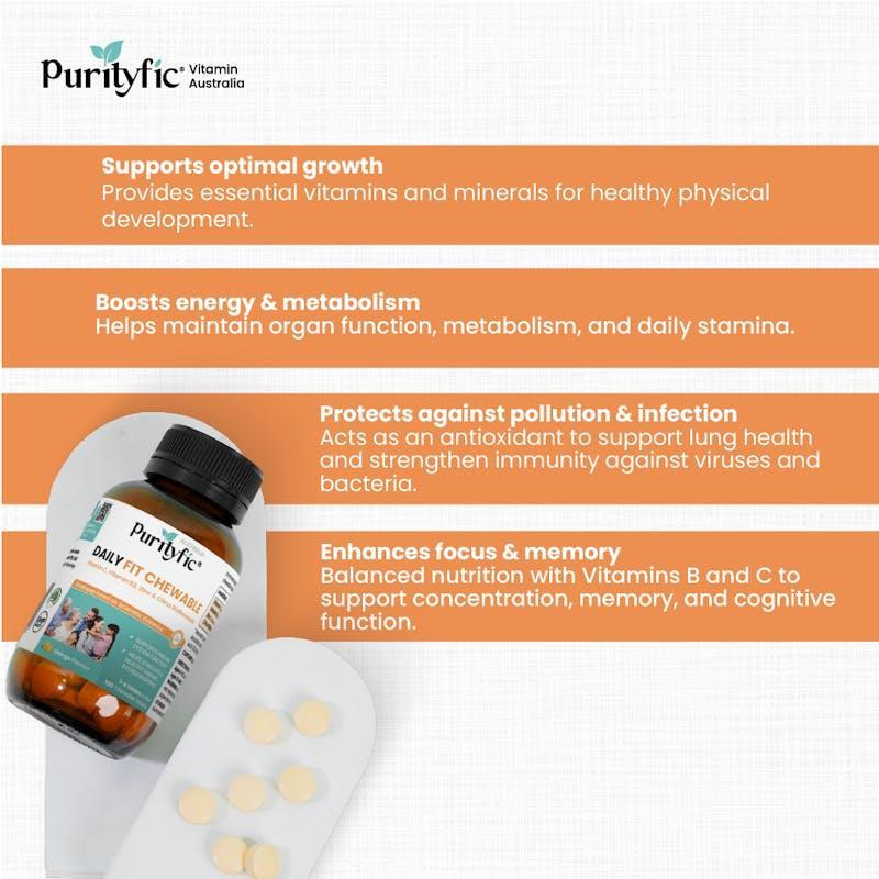Purityfic Daily Fit Chewable_Vitamin C + Zinc + Bioflavonoids Immune Health 1Unit