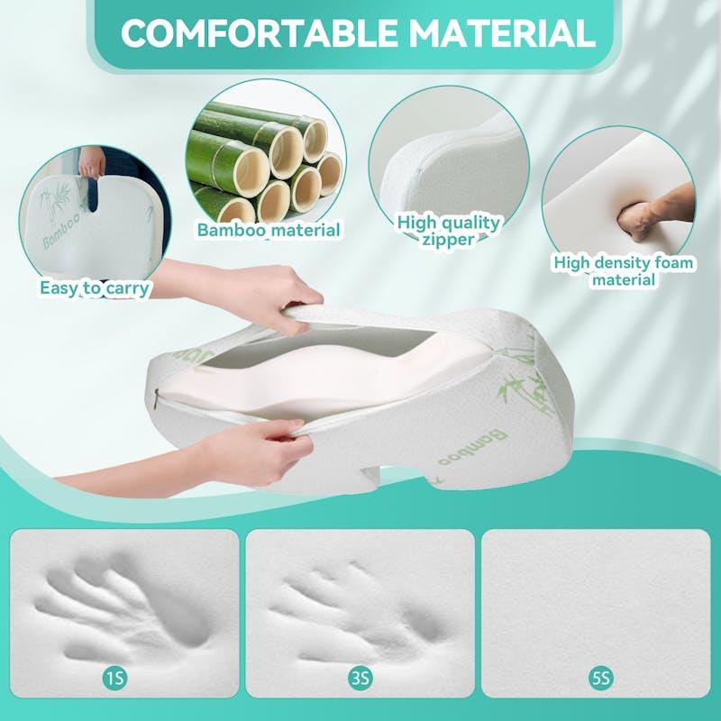 Clevinger Bamboo Memory Foam Seat Cushion Ergonomic Office Chair Car Cushion with Washable Cover 1pc