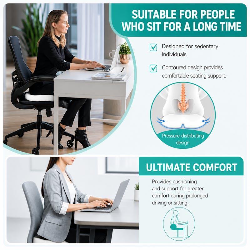 Clevinger Bamboo Memory Foam Seat Cushion Ergonomic Office Chair Car Cushion with Washable Cover 1pc