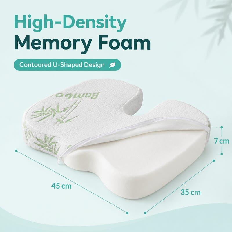 Clevinger Bamboo Memory Foam Seat Cushion Ergonomic Office Chair Car Cushion with Washable Cover 1pc