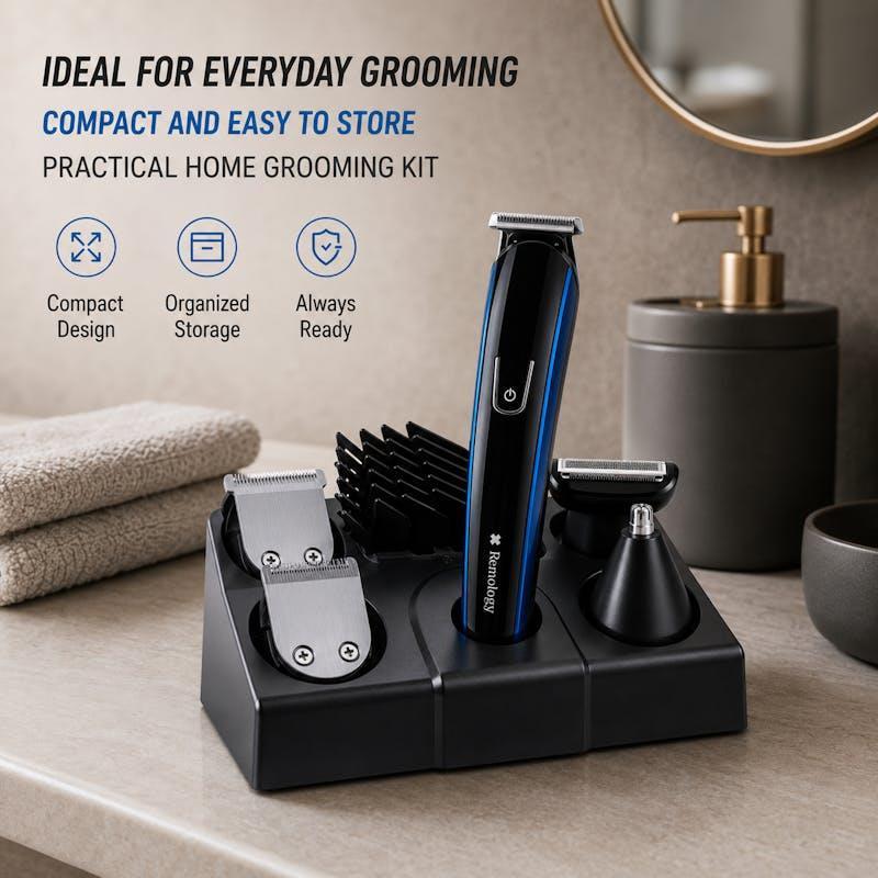 Remology 5-in-1 Rechargeable Grooming Kit for Men with Hair Trimmer & Shaver One Size