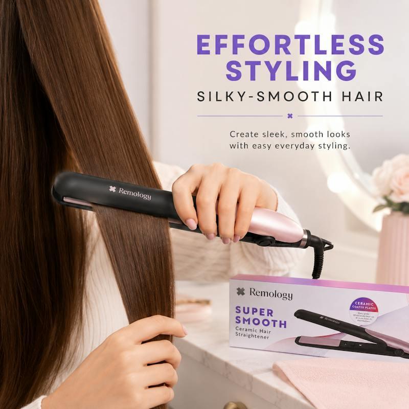 Remology Ceramic Hair Straightener Fast Heat Styling Iron 25mm Plates 1Unit