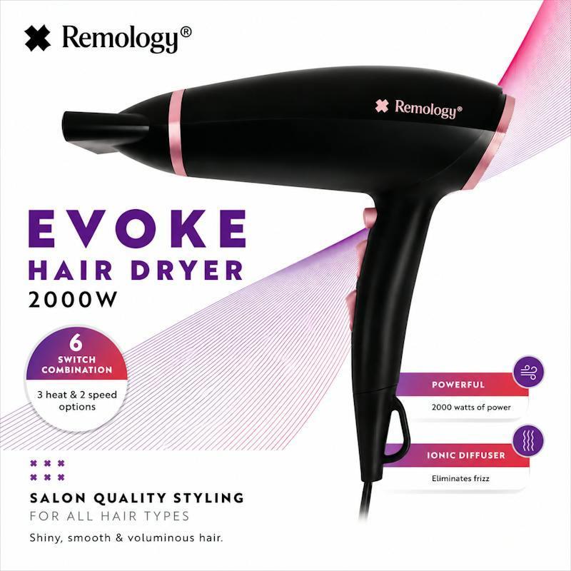  Remology Evoke 2000W Professional Ionic Salon Hair Dryer with Cool Shot