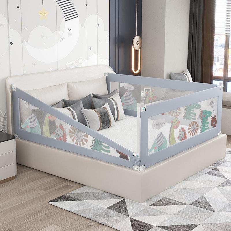 BoPeep Kids Baby Safety Bed Rail Guard Adjustable Folding Child Toddler Grey Small