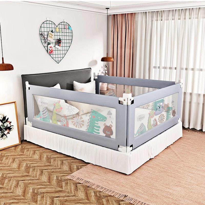 BoPeep Kids Baby Safety Bed Rail Guard Adjustable Folding Child Toddler Grey Small