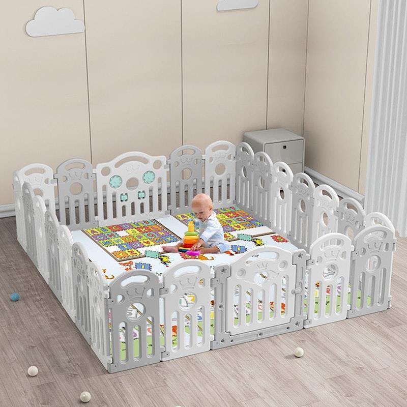 BoPeep Kids Playpen Baby Safety Gate Toddler Fence Child Play Game Toy 24 Grey