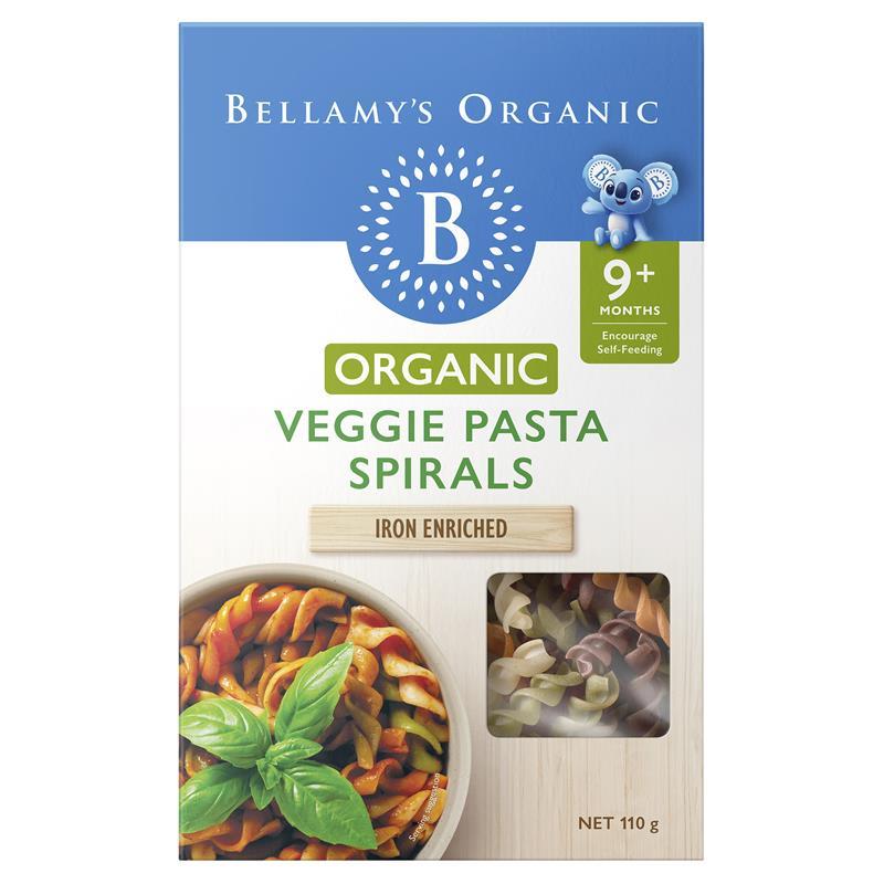 Bellamys Organic Veggie Pasta Spirals 110g