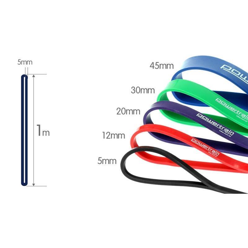 Powertrain Home Gym Workout Resistance Exercise Band - 5 Pieces Set