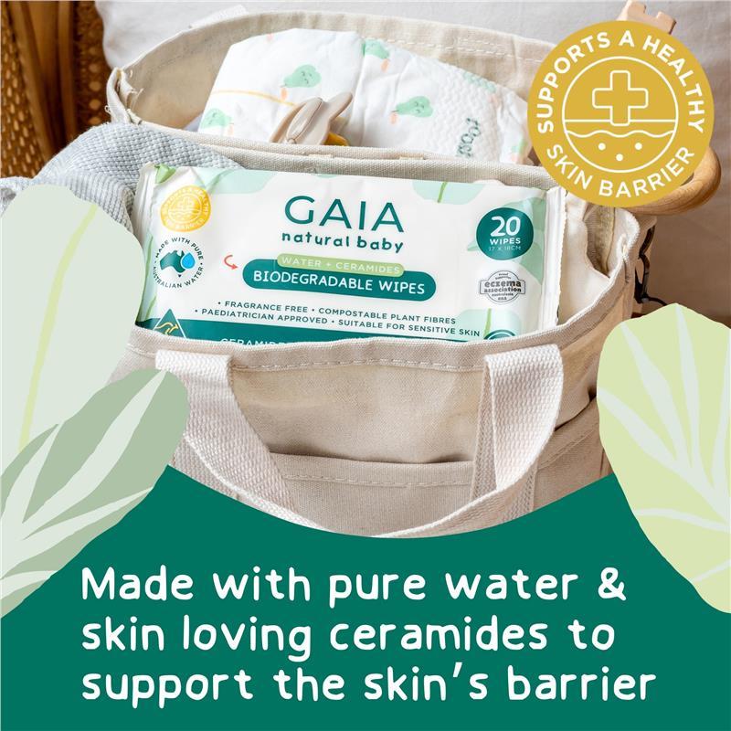 GAIA Biodegradable Water Wipes 20 Pack