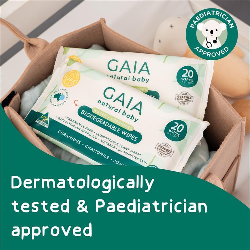 GAIA Biodegradable Water Wipes 20 Pack