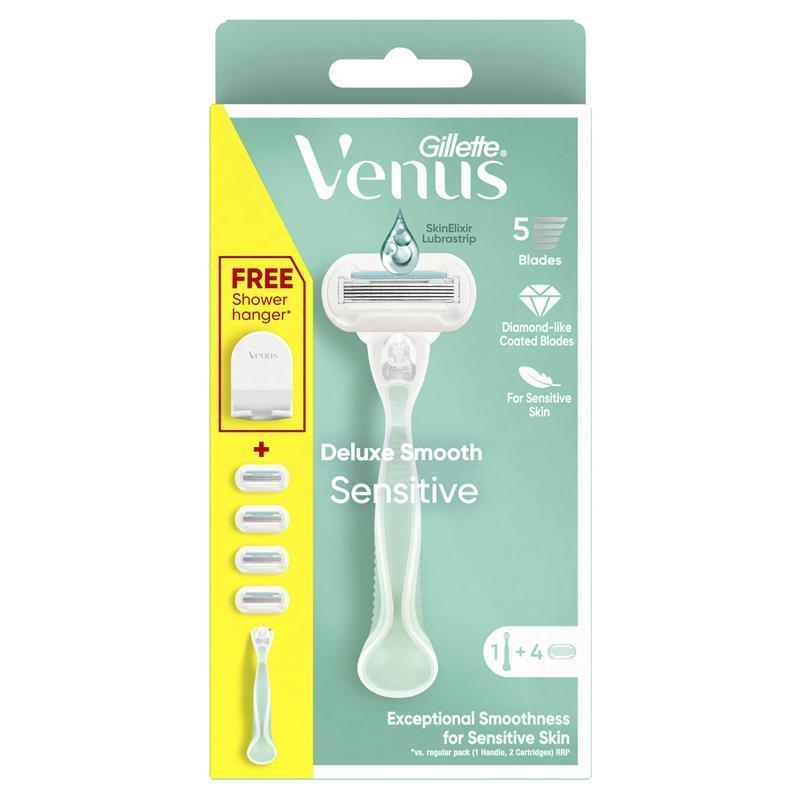 Gillette Venus Extra Smooth Sensitive Razor Handle + 4 Blades
