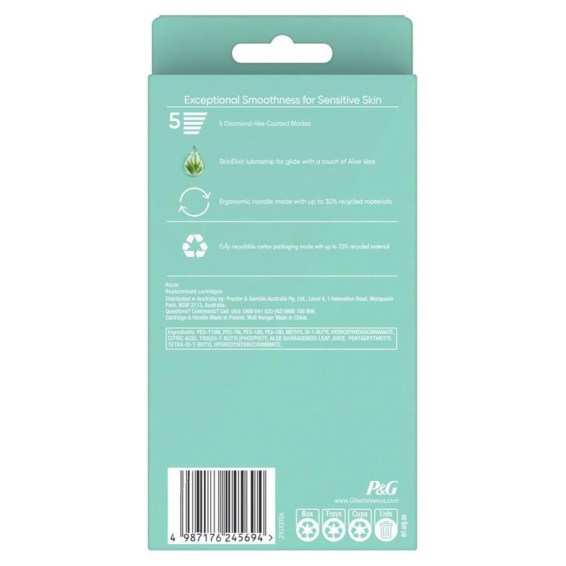 Gillette Venus Extra Smooth Sensitive Razor Handle + 4 Blades