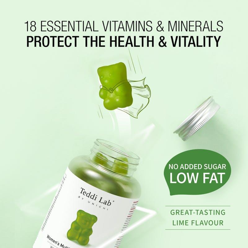 Teddi Lab by Unichi Women's Multi-Nutrient Gummy 60s- Energy Production & General Wellbeing 1Pack