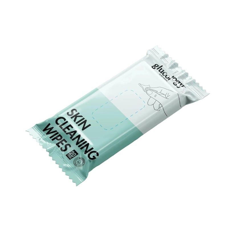 Glucology Alcohol Free Finger Cleaning Wipes 5 Packs of 20 Wipes