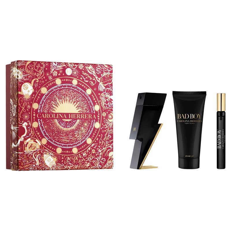 Carolina Herrera Bad Boy Eau de Toilette 50ml + Shower Gel 100ml + Eau de Toilette 10ml 3 Piece Set