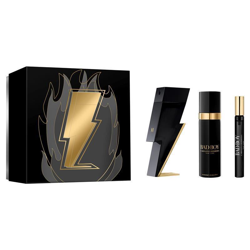 Carolina Herrera Bad Boy Eau de Toilette 100ml + Deodorant 100ml + Eau de Toilette 10ml 3 Piece Set