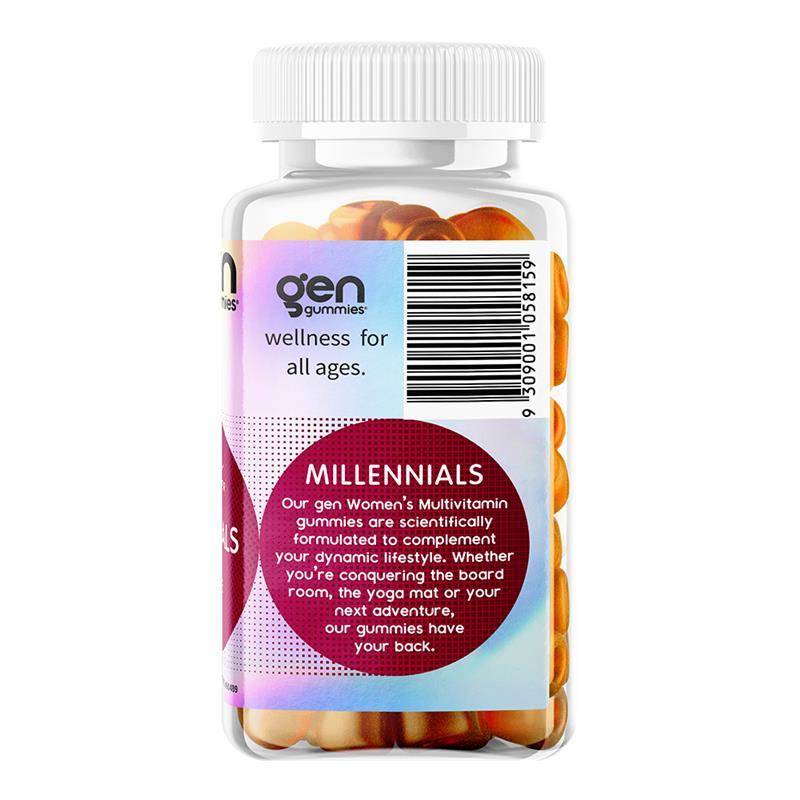 GEN Millennial Gummies Women's Multivitamin Raspberry 60 Pack