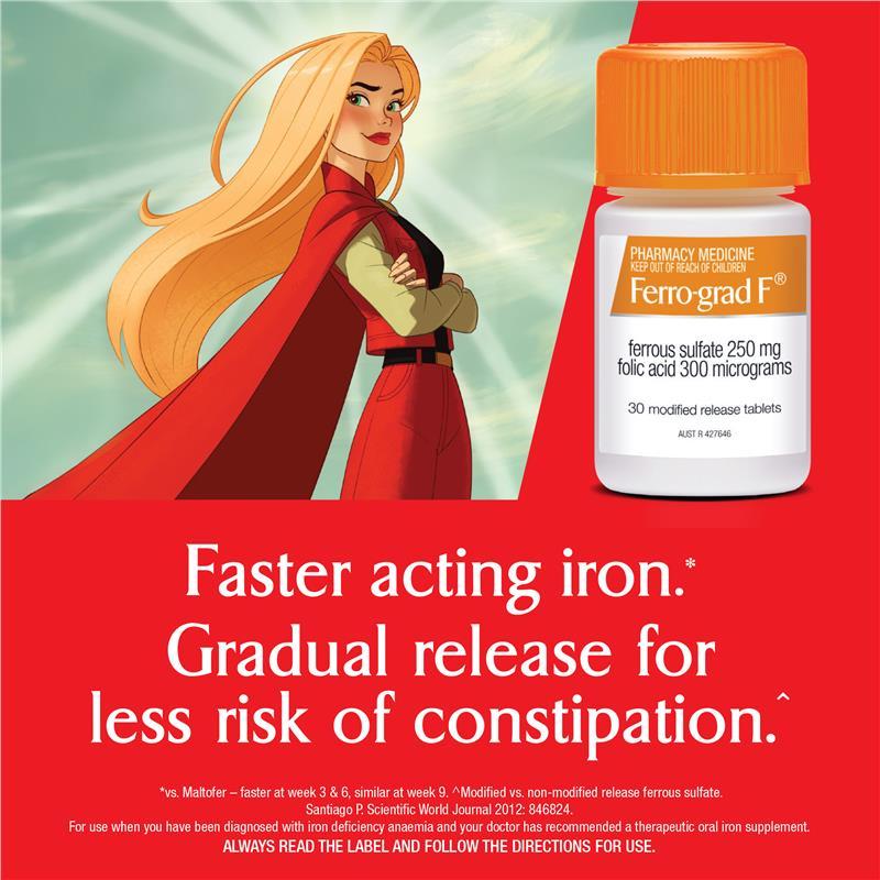 Ferro-Grad F Iron & Folic Acid 30 Tablets