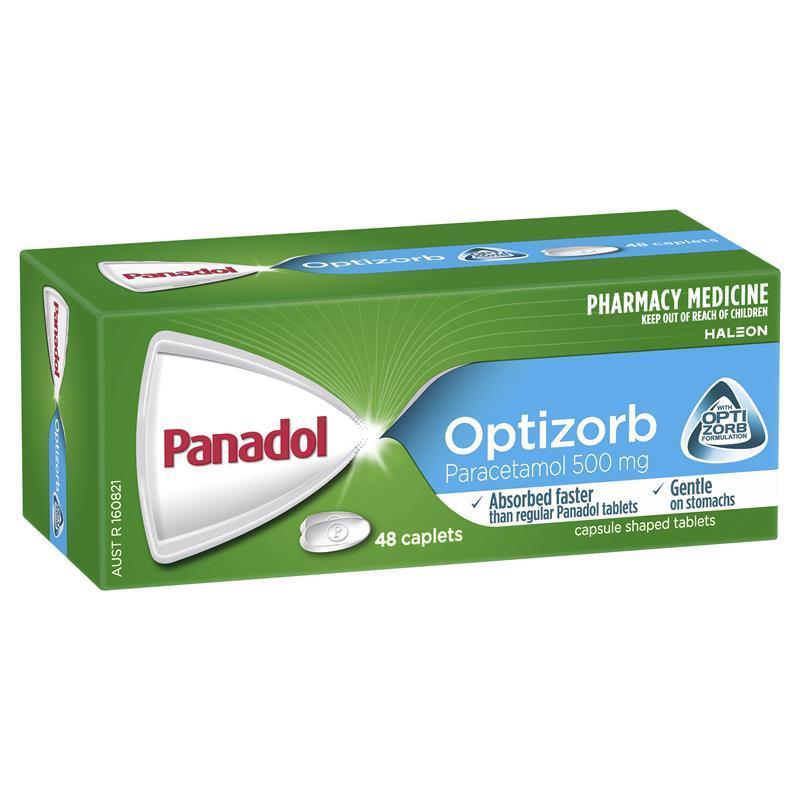 Panadol Optizorb Paracetamol Pain Relief 48 Caplets
