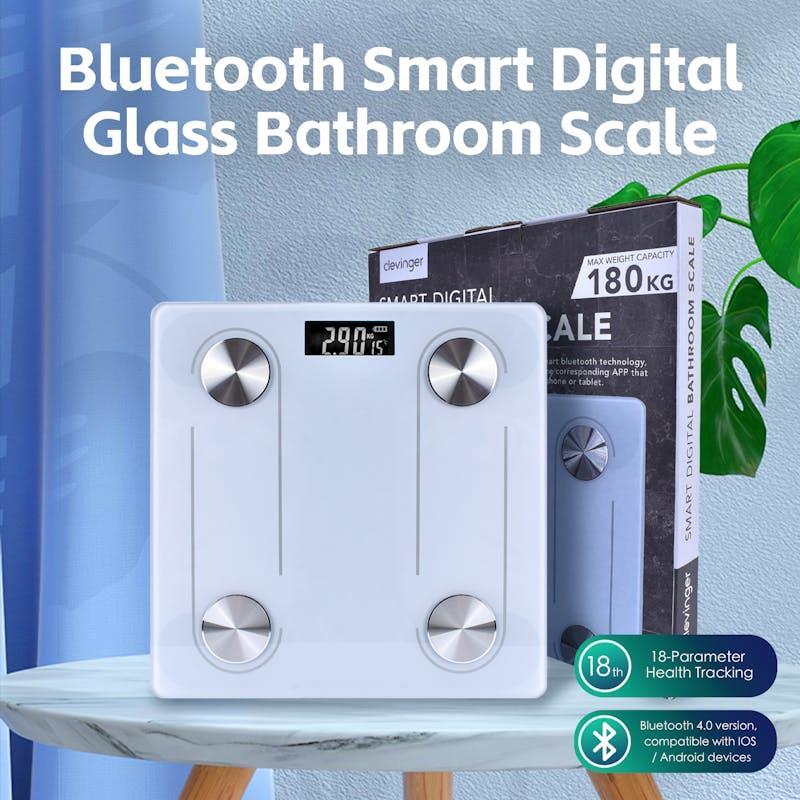 Clevinger Bluetooth Smart Digital Glass Bathroom Scale Max Capacity 180KG 1Unit