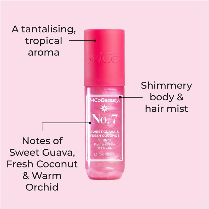 MCoBeauty Sweet Guava & Fresh Coconut Shimmer No.7 Fragrance Hair & Body Mist 90ml