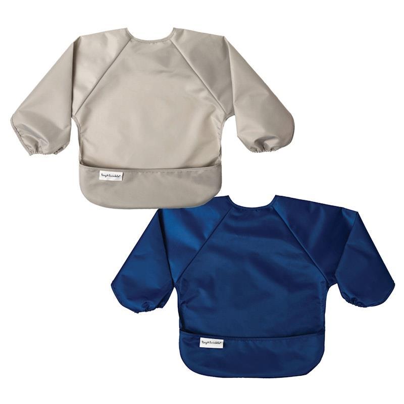 Tiny Twinkle Mess-proof Full Long Sleeve Bib 2 Pack Grey & Dark Blue Large (2-4Y)