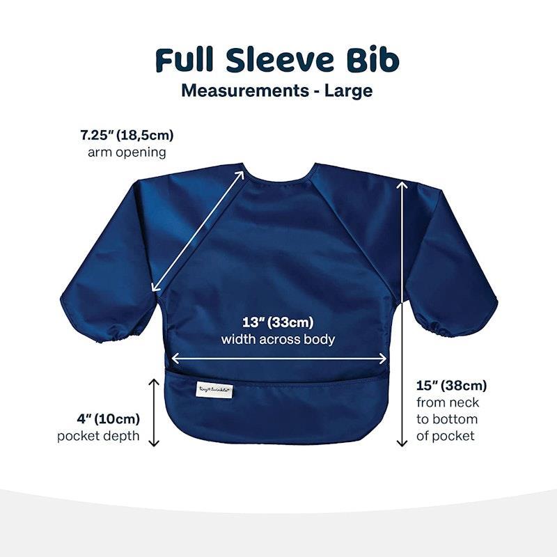 Tiny Twinkle Mess-proof Full Long Sleeve Bib 2 Pack Grey & Dark Blue Large (2-4Y)