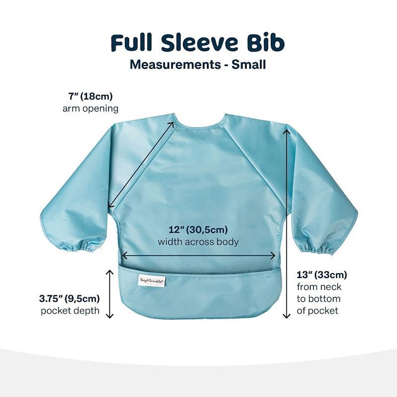 Tiny Twinkle Mess-proof Full Long Sleeve Bib 2 Pack Slate & Olive Small (6-24M)