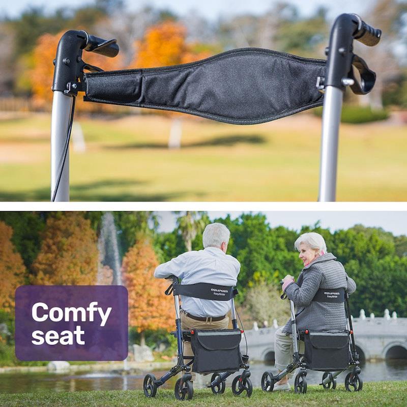 Equipmed Foldable Aluminium Walking Frame Rollator Silver