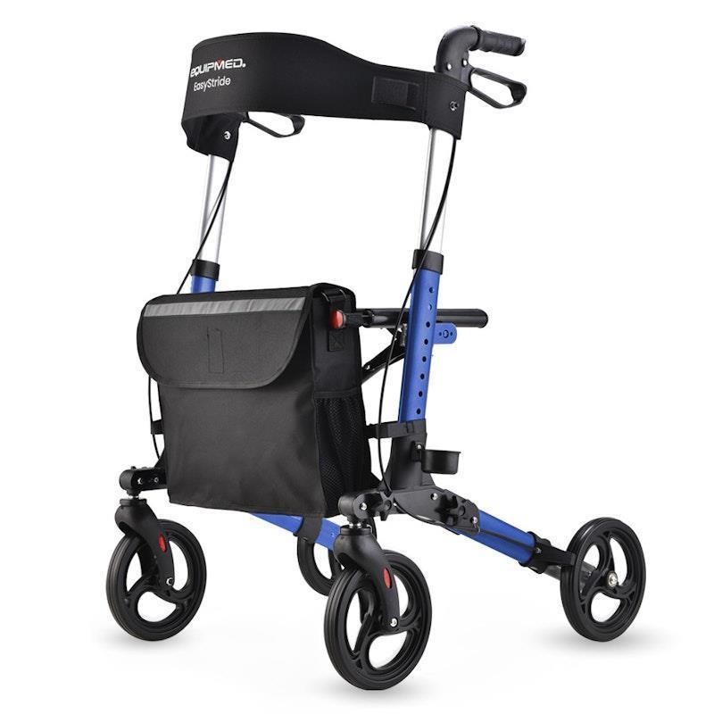Equipmed Easy Stride Foldable Aluminium Walking Frame Rollator Blue