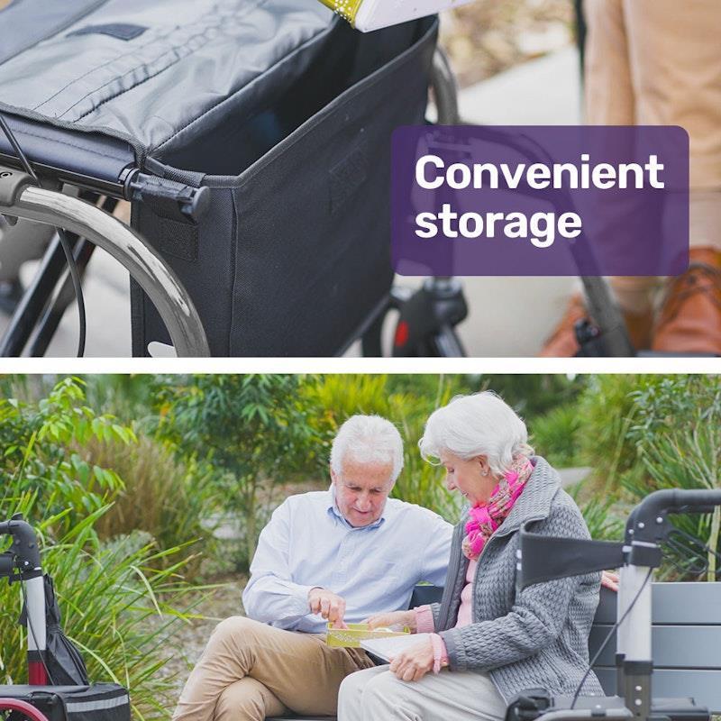 Equipmed Easy Stride Foldable Aluminium Walking Frame Rollator Blue