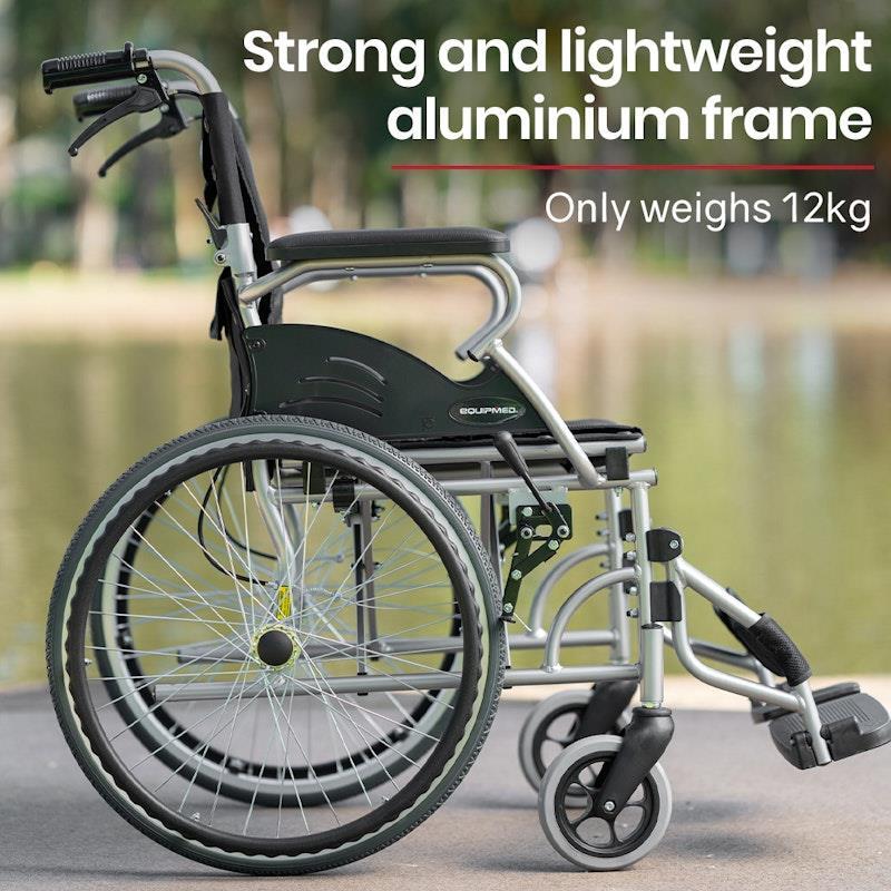 Equipmed Folding Aluminium Wheelchair Black