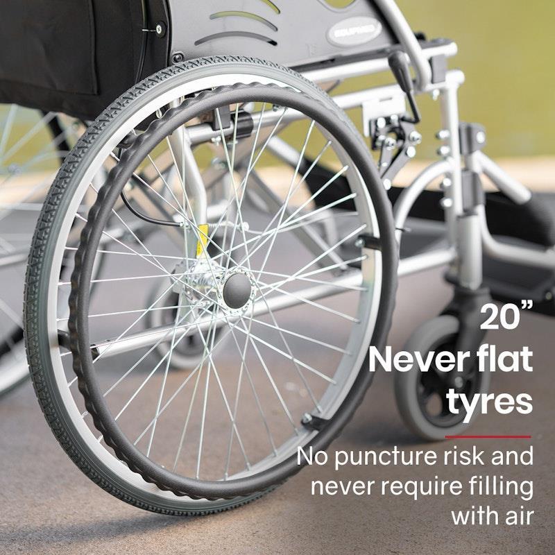 Equipmed Folding Aluminium Wheelchair Black