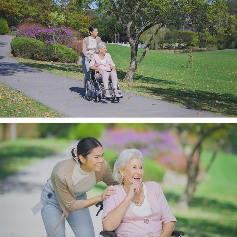 Equipmed Folding Aluminium Wheelchair Grey & Black