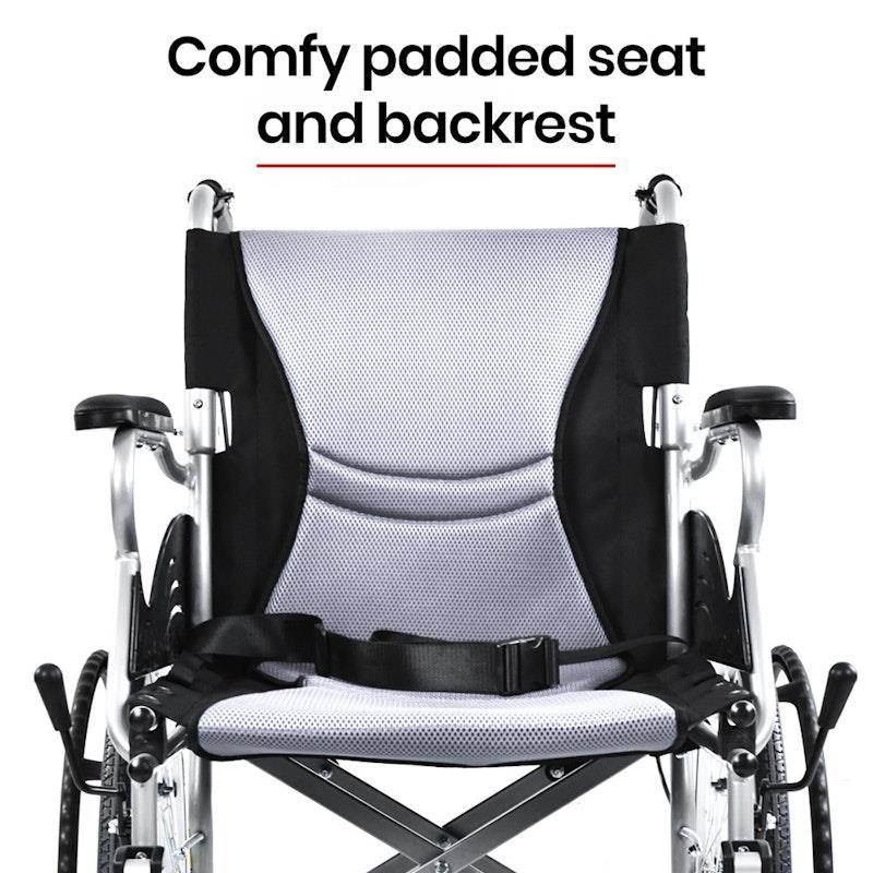 Equipmed Folding Aluminium Wheelchair Grey & Black